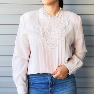 Vintage Cotagecore blush blouse